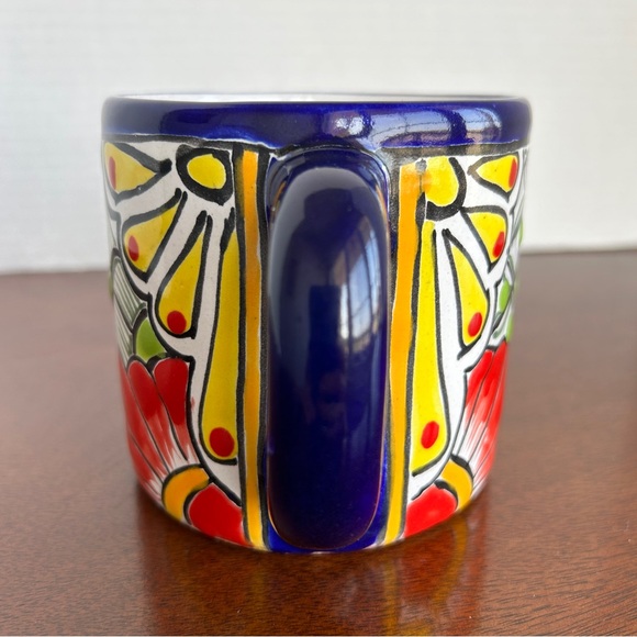 Multi--colour Hand Painted Ceramic Pottery Mug Cup Mexico - Picture 7 of 7